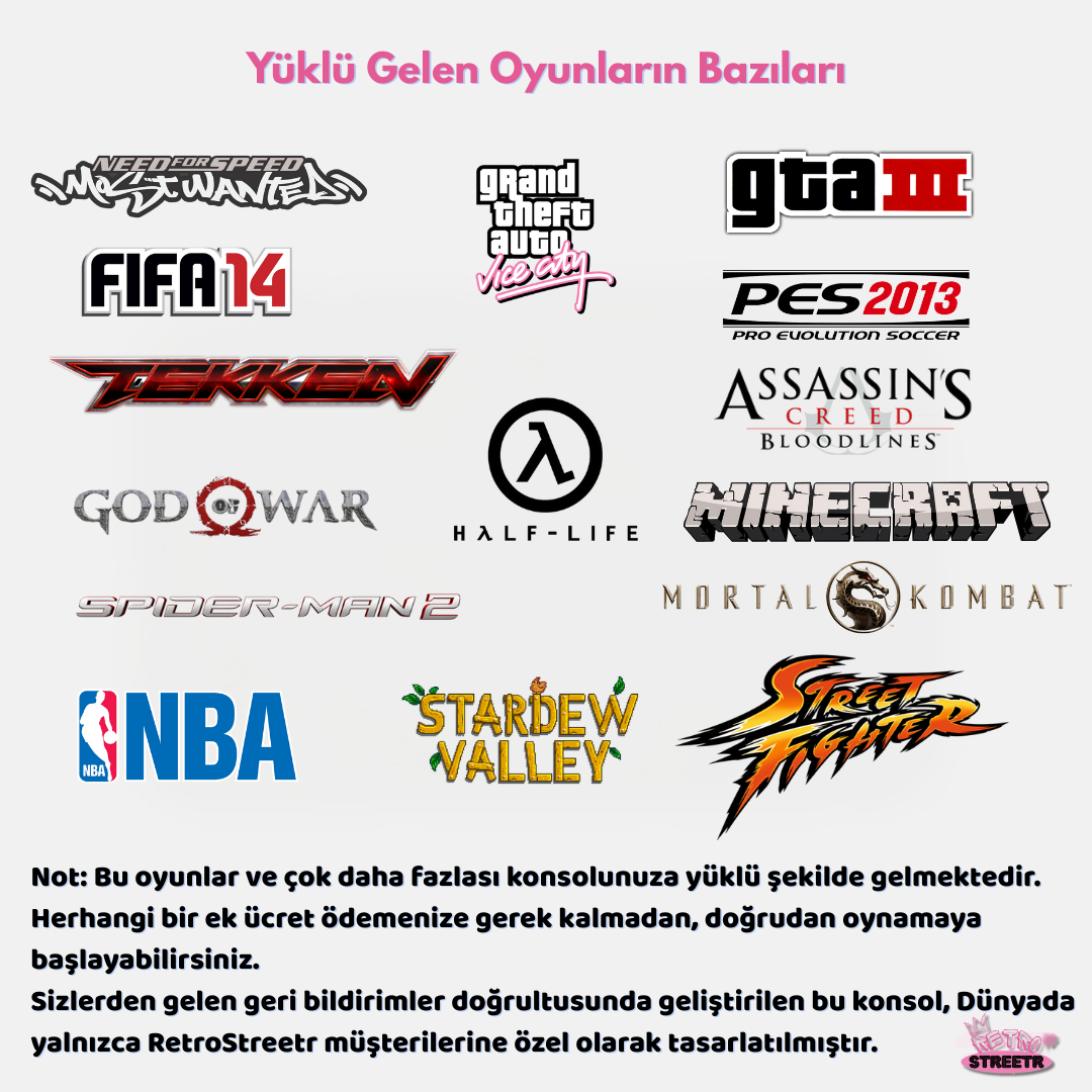 RetroStreetr™ Oyun Konsolu (Yeni Sürüm)
