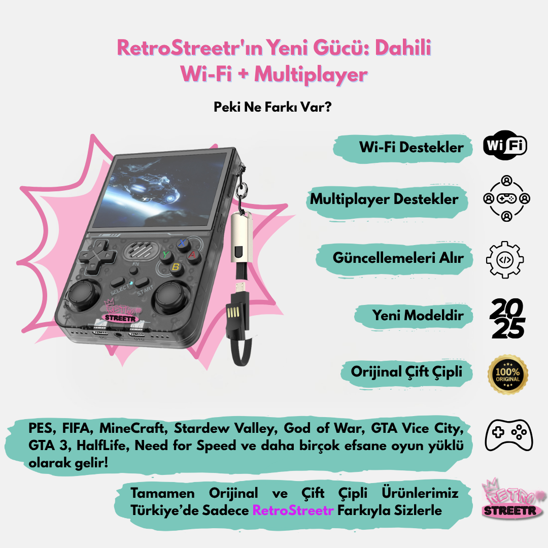 RetroStreetr™ Oyun Konsolu (Yeni Sürüm)
